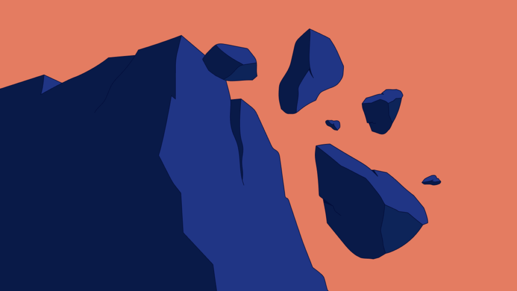 Floating rock formations illustrating gaps in security change coverage